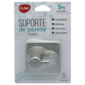 GANCHO INOX ADESIVO QUADRADO