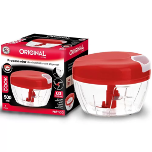 PROCESSADOR DE ALIMENTOS 3 LAMINAS 500 ML VERMELHO COOK
