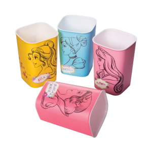 PORTA CANETAS PLASTICO DECORADO PRINCESS C/4 PCS