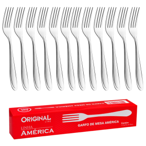 CONJ 12UN GARFO INOX MESA AMERICA ORIGINAL TIPO LAGUNA
