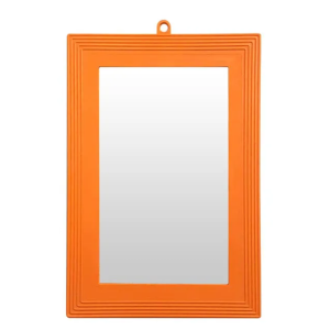 ESPELHO N.16 MOLDURA LARANJA USO GERAL BANHEIRO 16X23CM