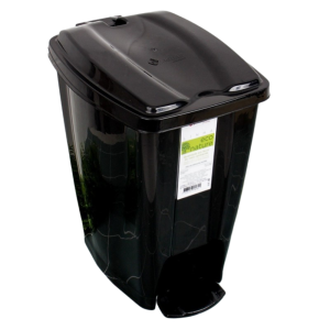 LIXEIRA PLASTICA C/ PEDAL 7 LTS PRETA