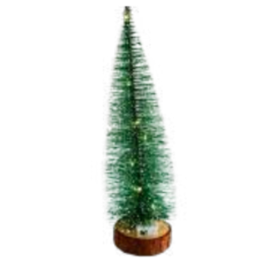 ARVORE NATAL 0,30 CMS VERDE C/ LED PE DE TRONCO