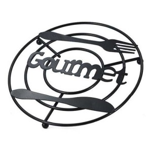 SUPORTE PANELA REDONDO ARAMADO PRETO GD